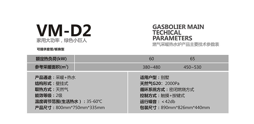 燃?xì)獗趻鞝t采暖爐VM-D2參數(shù)