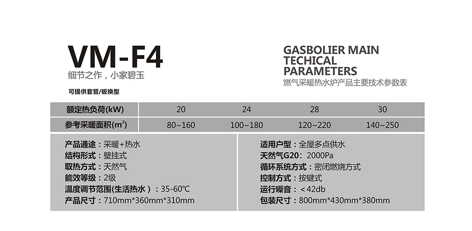 燃氣壁掛爐采暖爐VM-F4參數(shù)