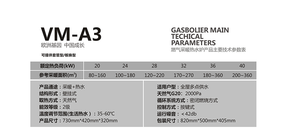 燃?xì)獗趻鞝t采暖爐VM-A3參數(shù)