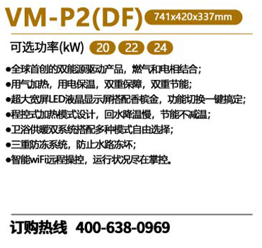 瑞馬VM-P2（DF）雙能源壁掛爐